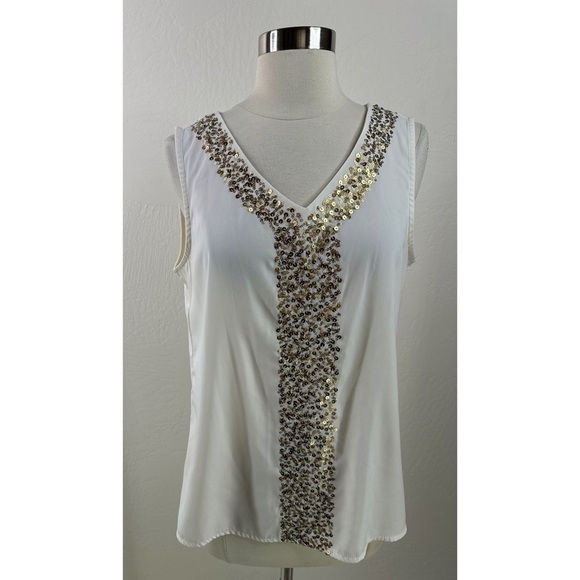 Chicos Sequin Sleeveless Tank Top - Picture 1 of 7